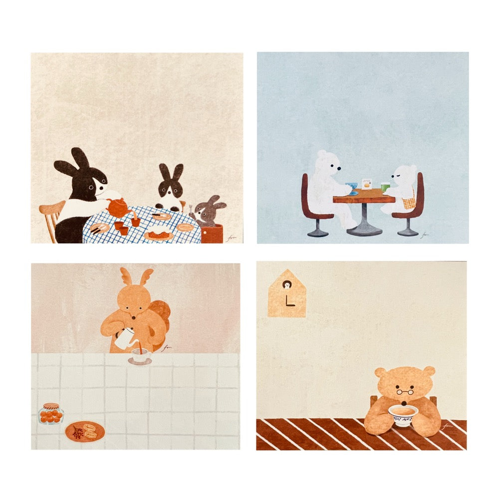 Mariko Fukuoka Block Memo Pad · Tea Time | Acorn Toy Shop