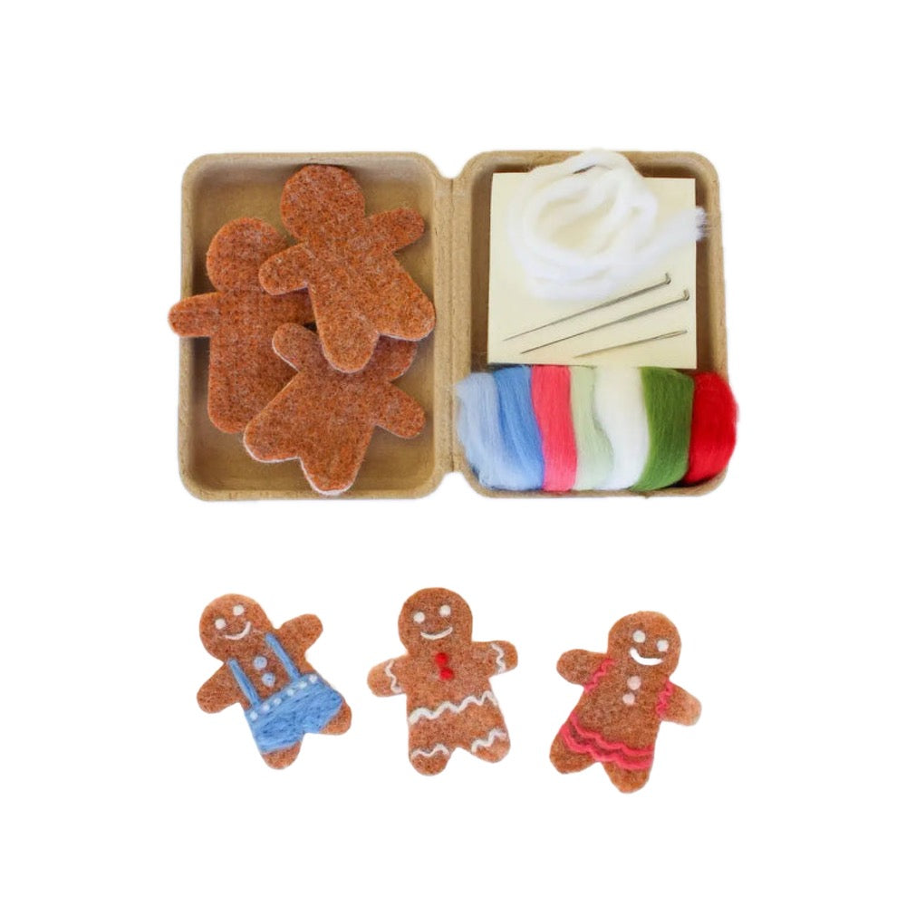 Mini Gingerbread Cookie Felting Craft Kit