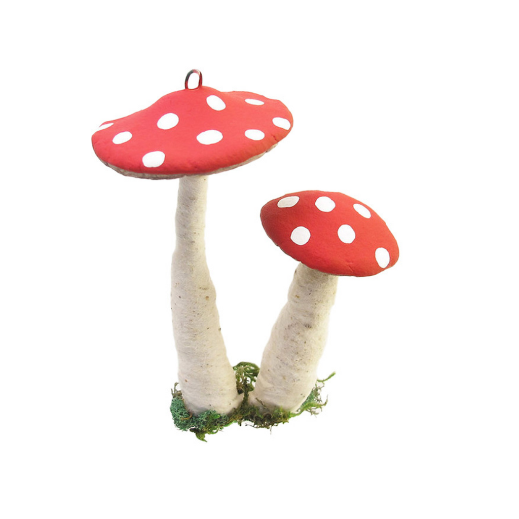 Vintage By Crystal Mushroom Duo Ornament