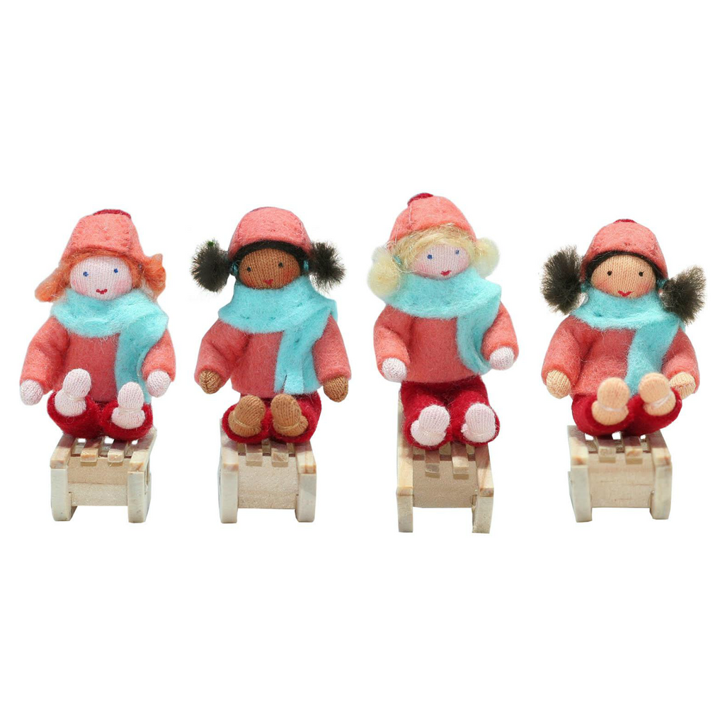 Sleigh Girls Ornaments · Assorted Skin Tones